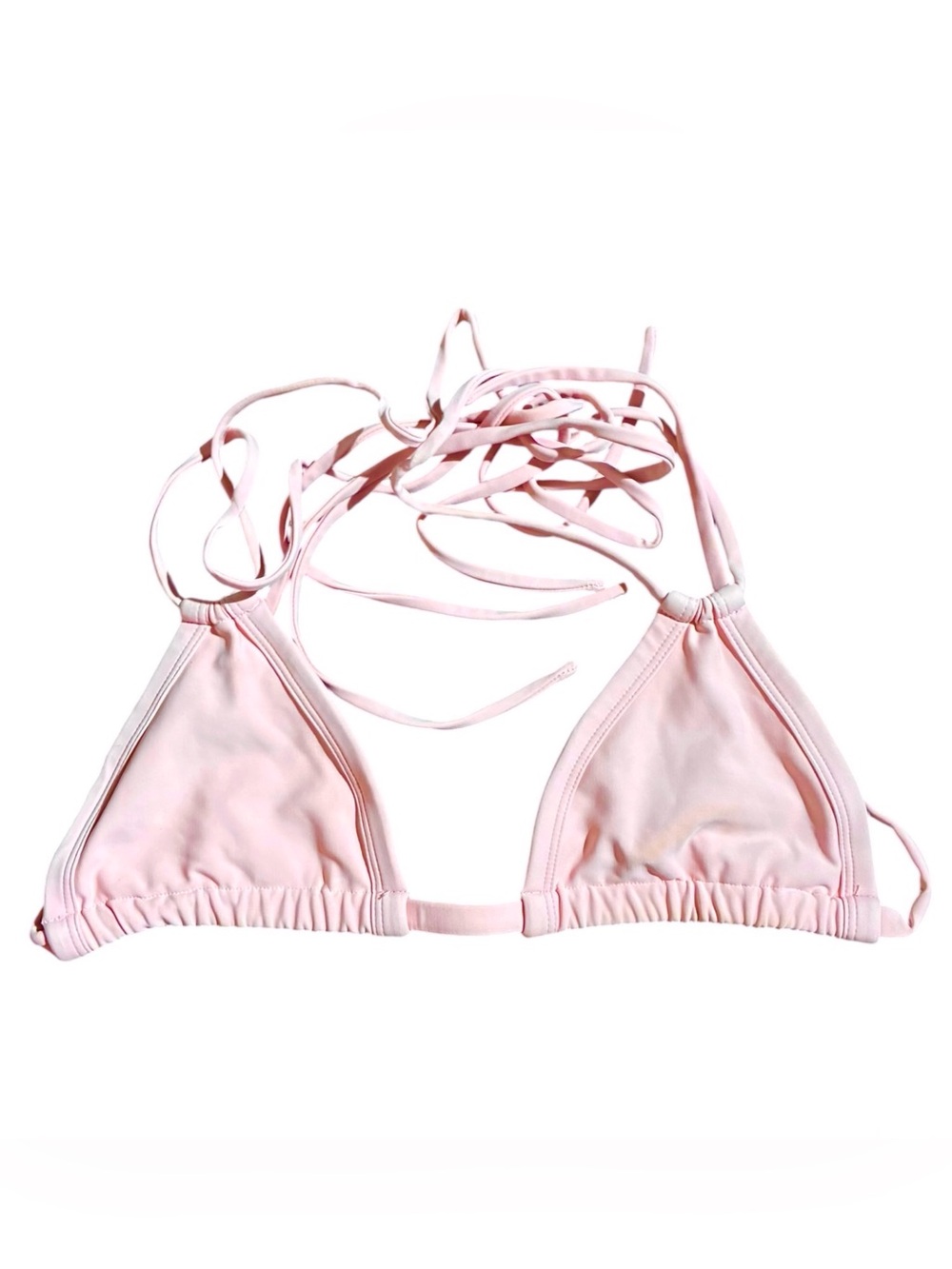 Montce Light Pink Triangle String Bikini Top